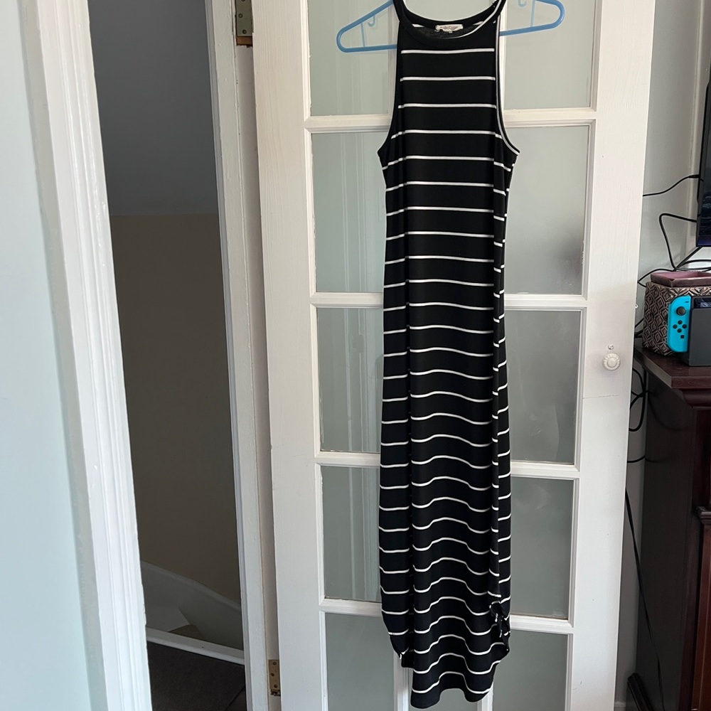 Rolla Coster Black and White Striped Maxi Dress